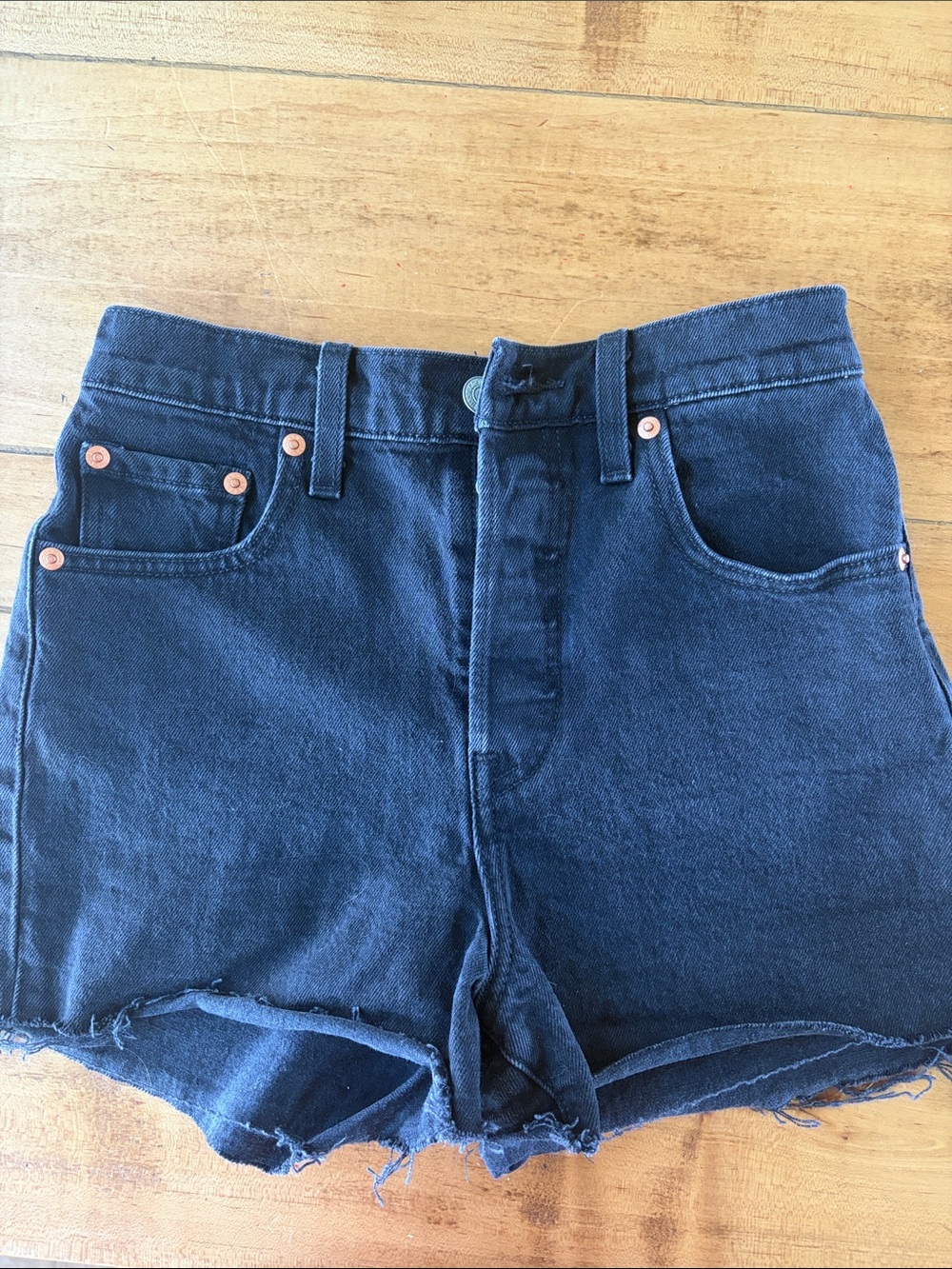 Levi's Black Denim Cutoff Shorts
